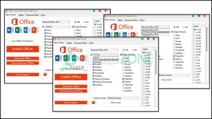 Office 2013-2024 C2R Install 7.7.7.7 r25 | โหลด/ติดตั้ง Office ถาวร